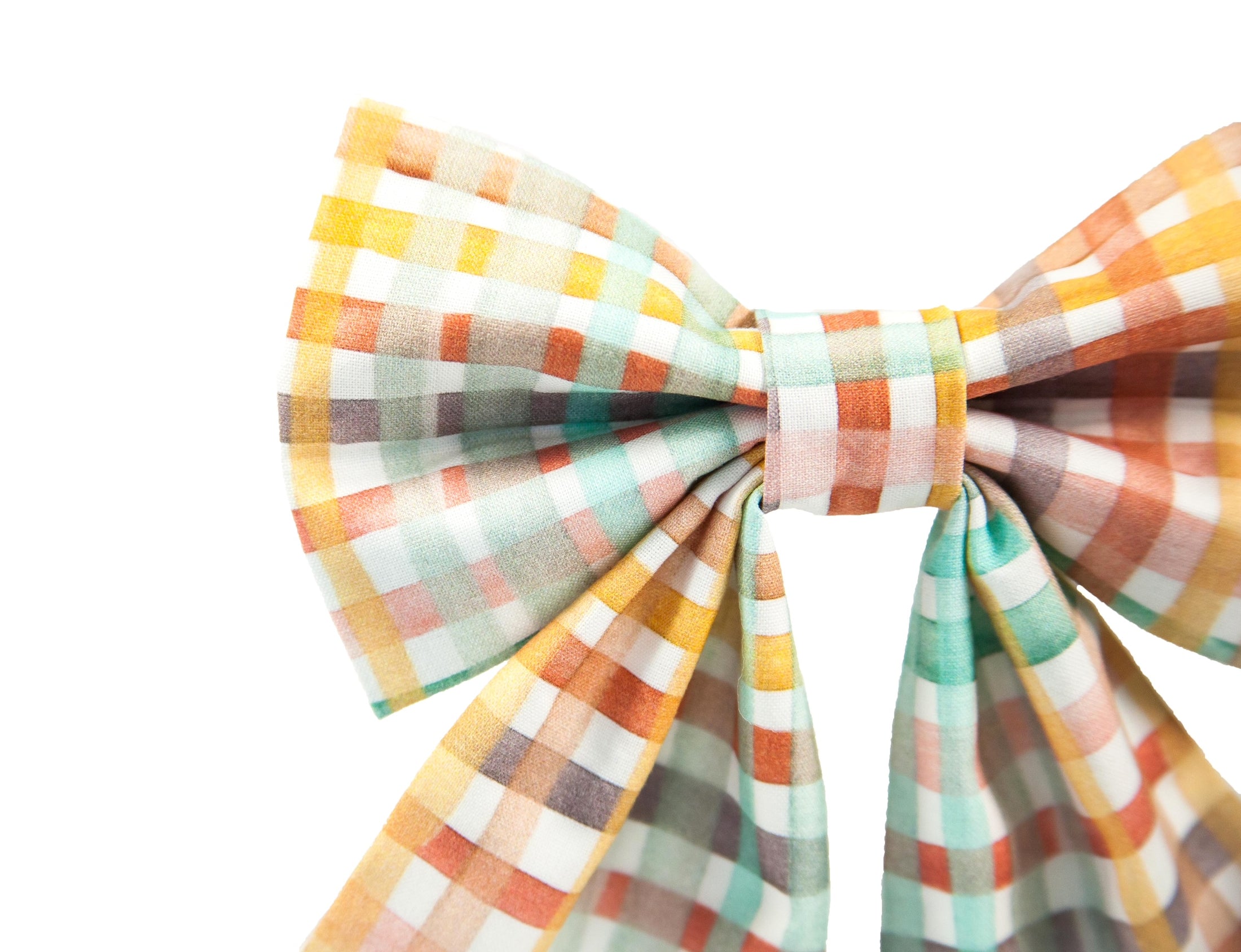 Sunrise Plaid Dog Lady Bow