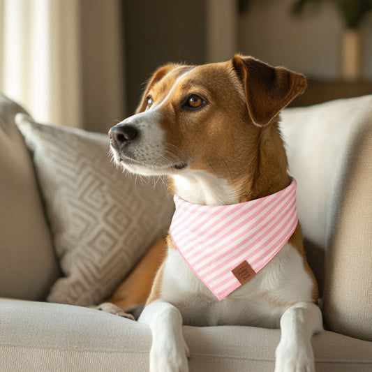 Pink Stripe Dog Bandana