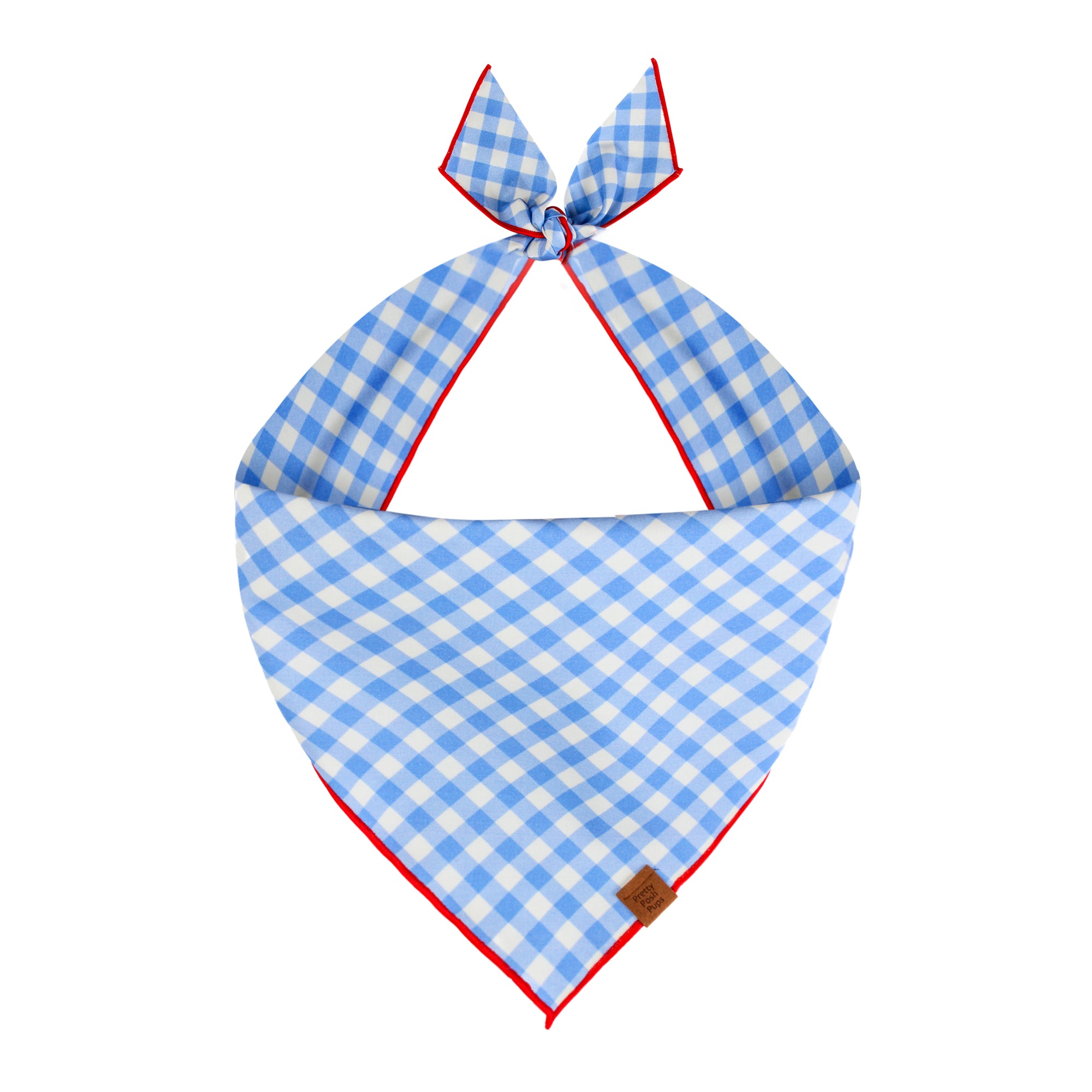 Sky Blue Plaid Dog Bandana