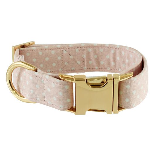 Pink Doted Dog Collar