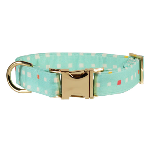 Green Spotty Dots Dog Collar