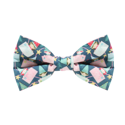 Green Letters for Santa dog bow tie