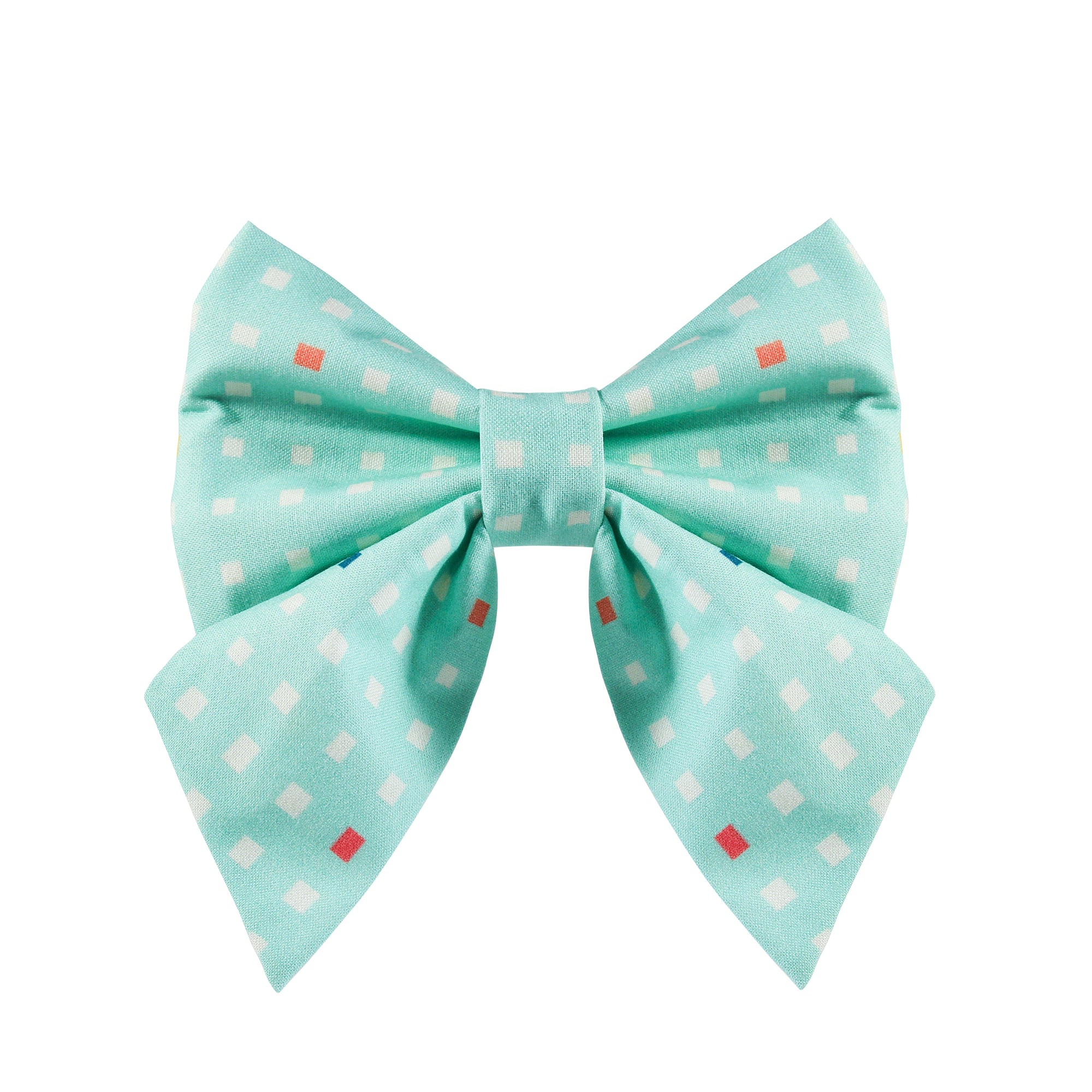 Green Spotty Dots Dog Lady Bow