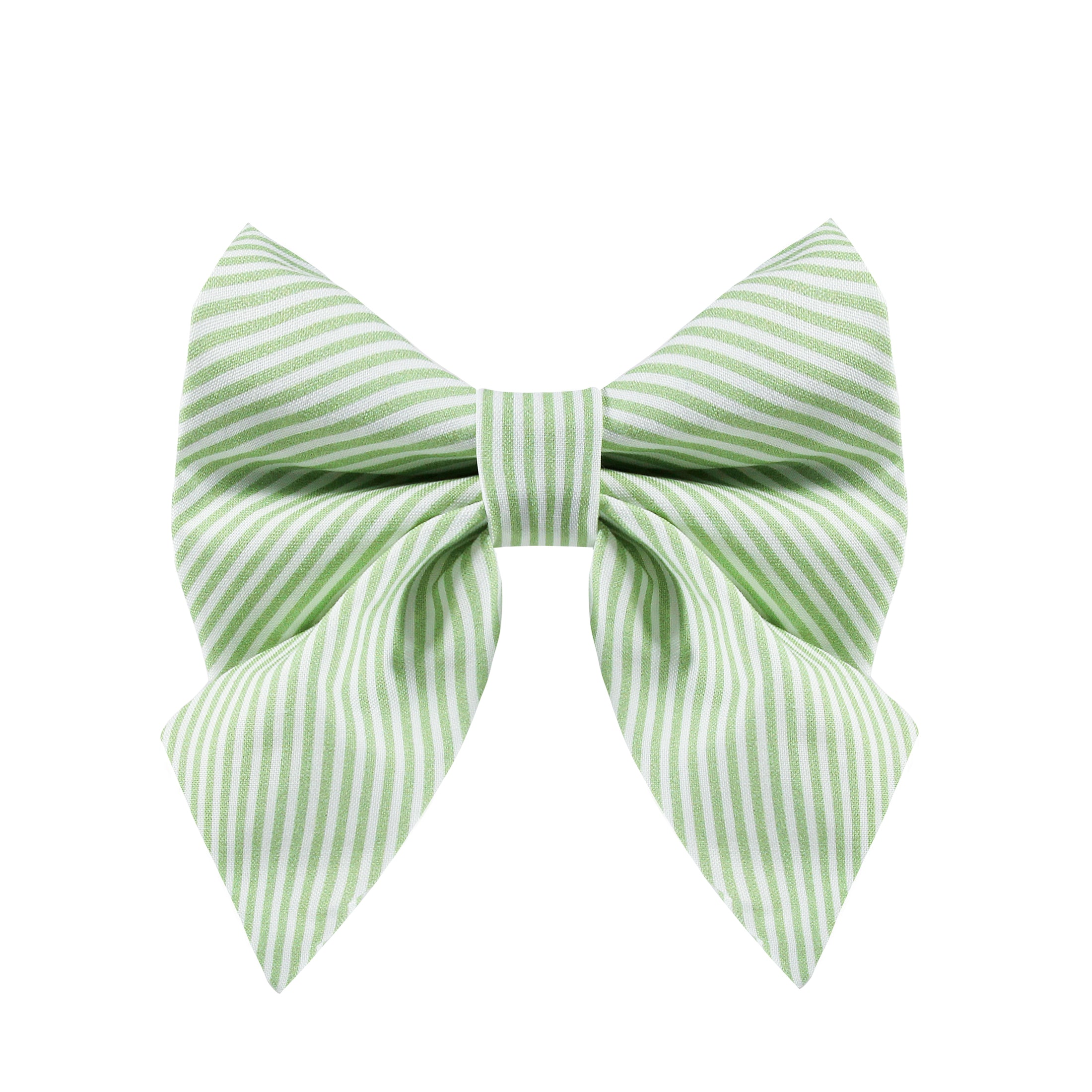 Green Candy Stripe Dog Lady Bow
