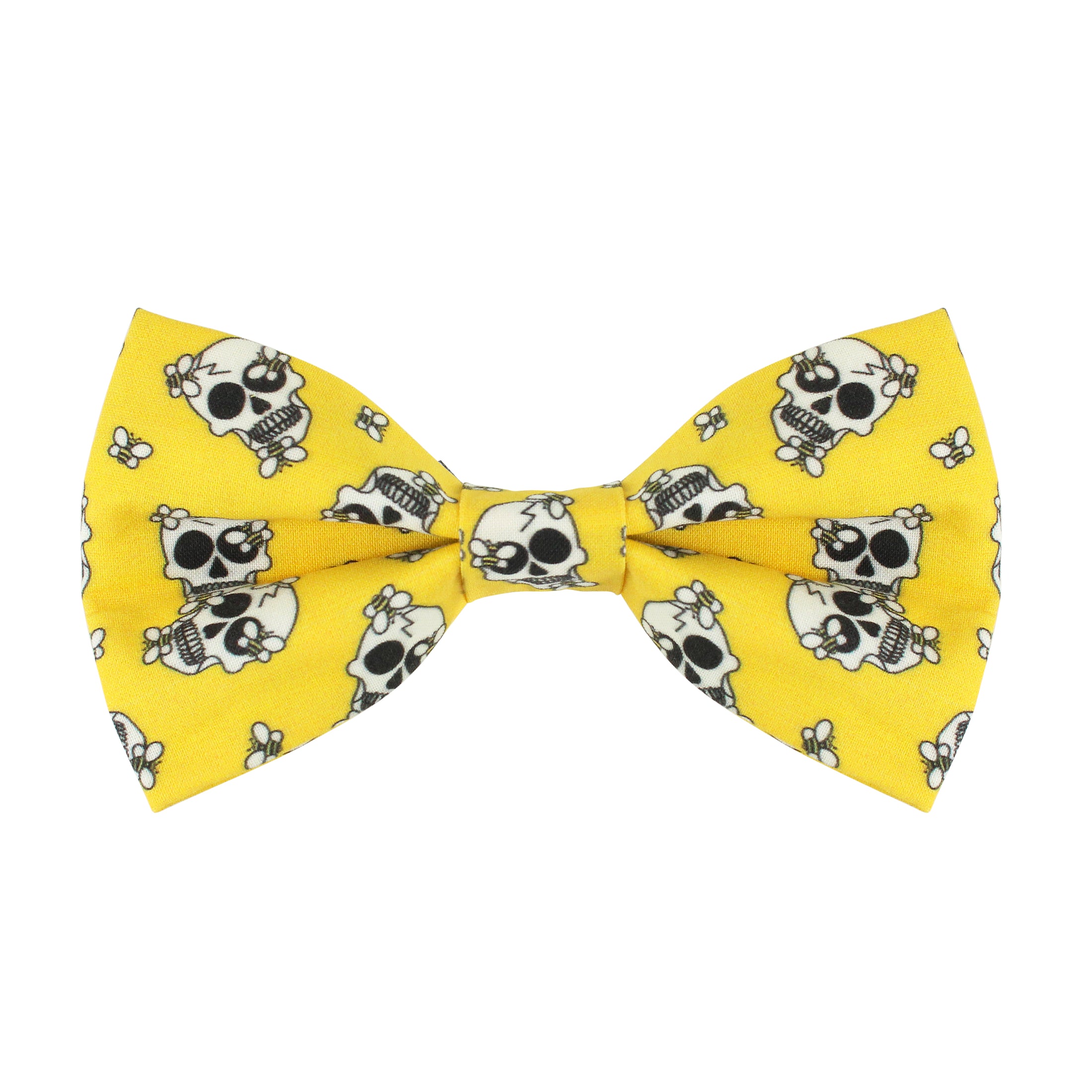 Yellow Skelleton Dog Bow Tie