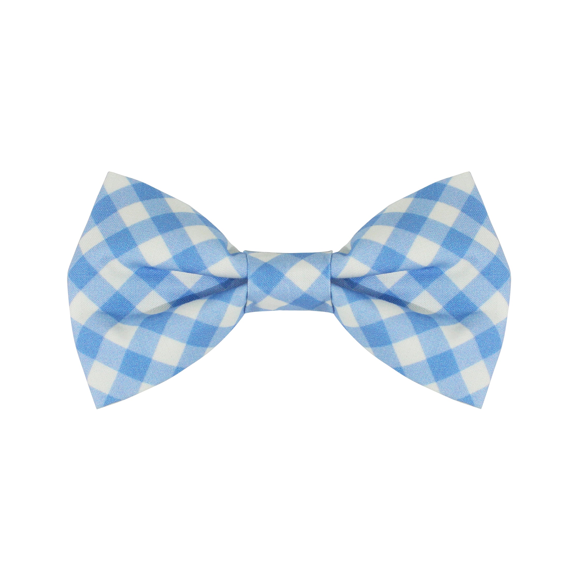 Sky Blue Plaid Dog Bow Tie