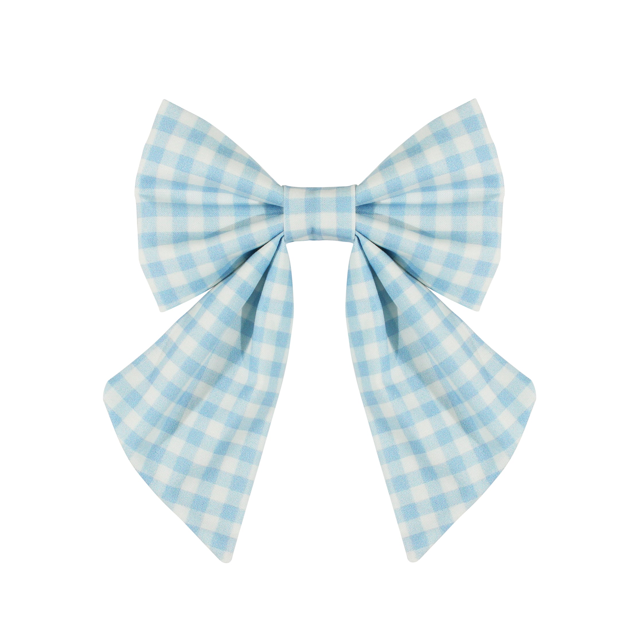 Baby Blue Plaid Dog Lady Bow