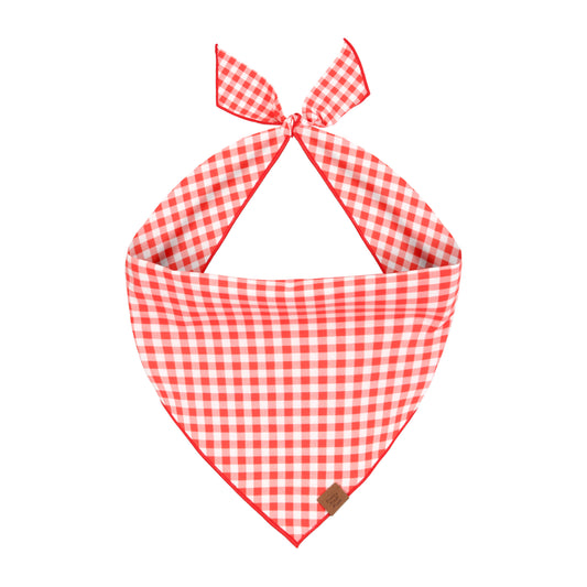 Red Plaid Dog Bandana