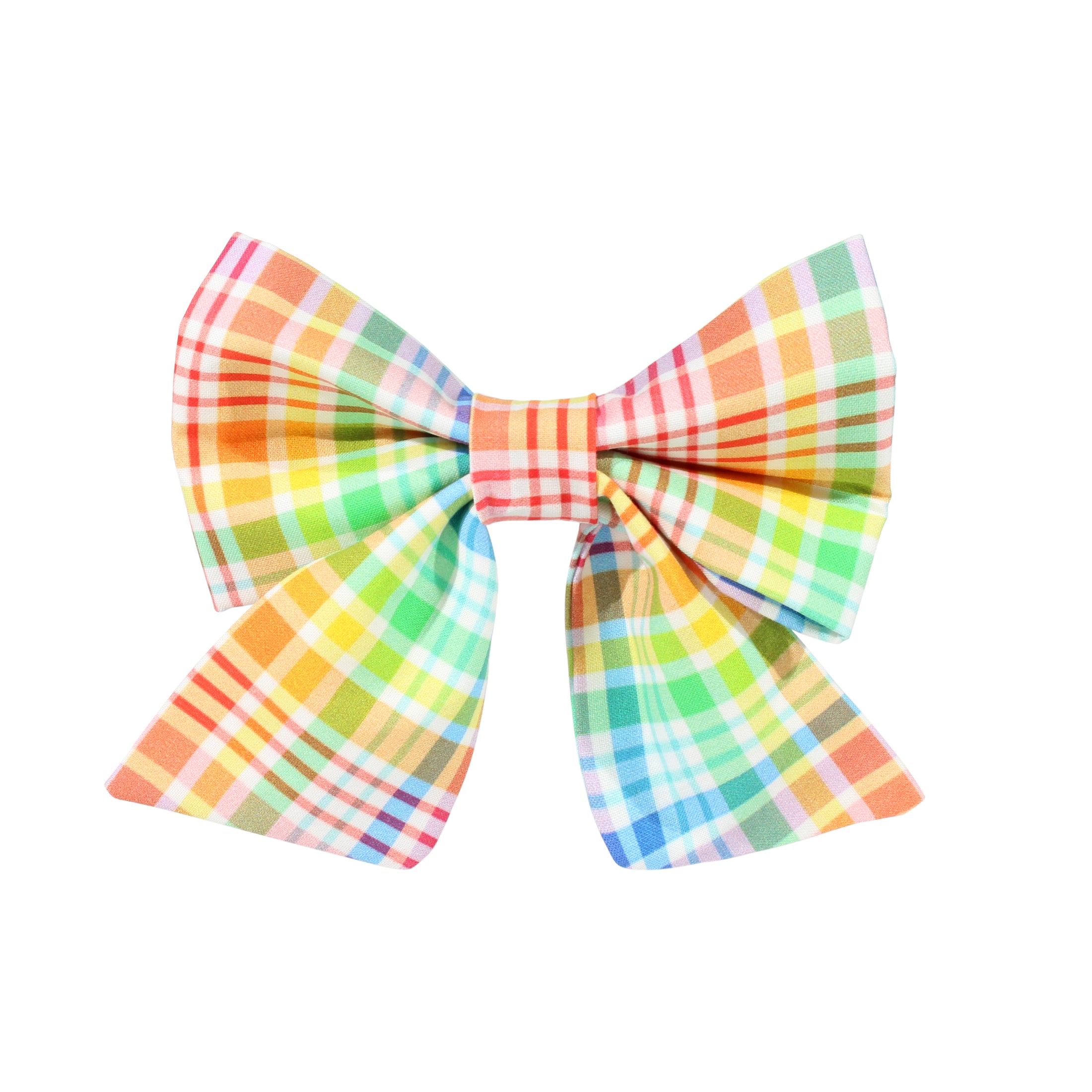 Happy Plaid dog lady Bow