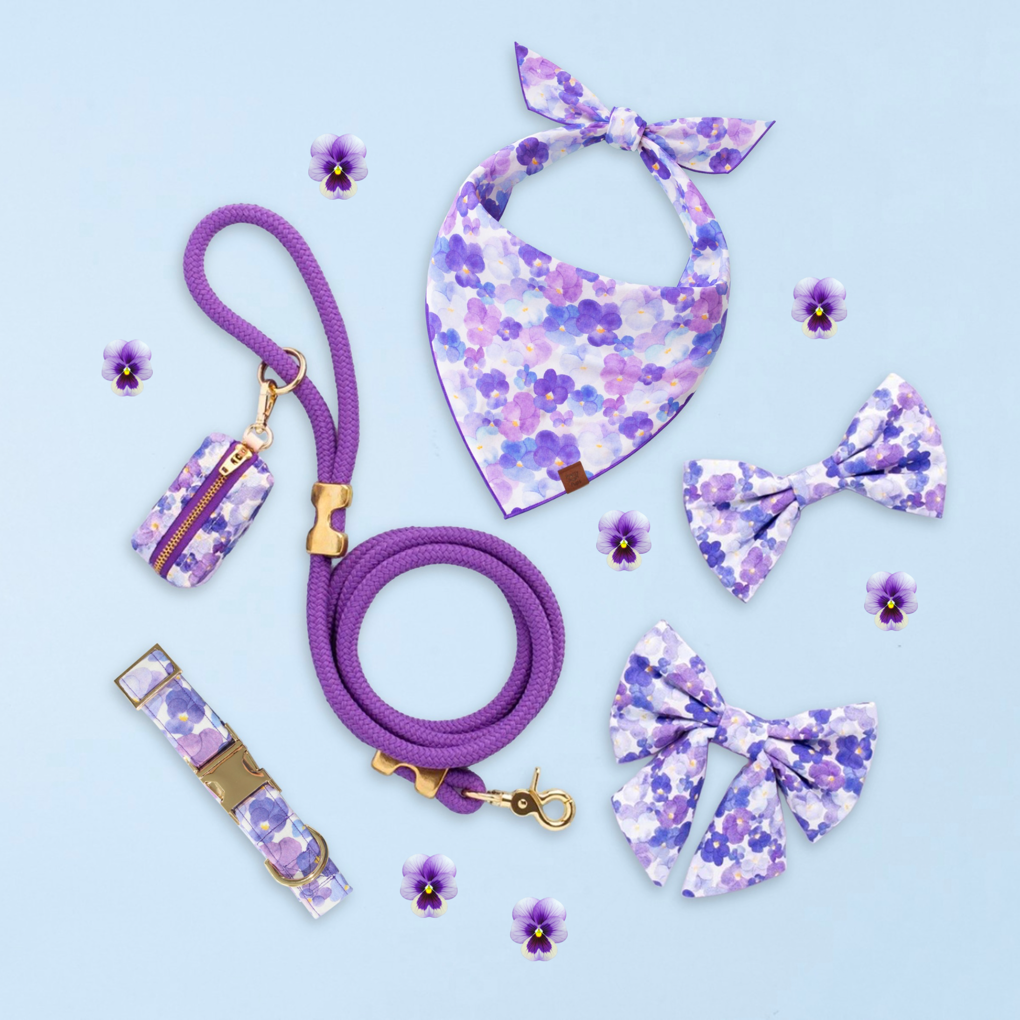 Pansy flower Dog Bandana