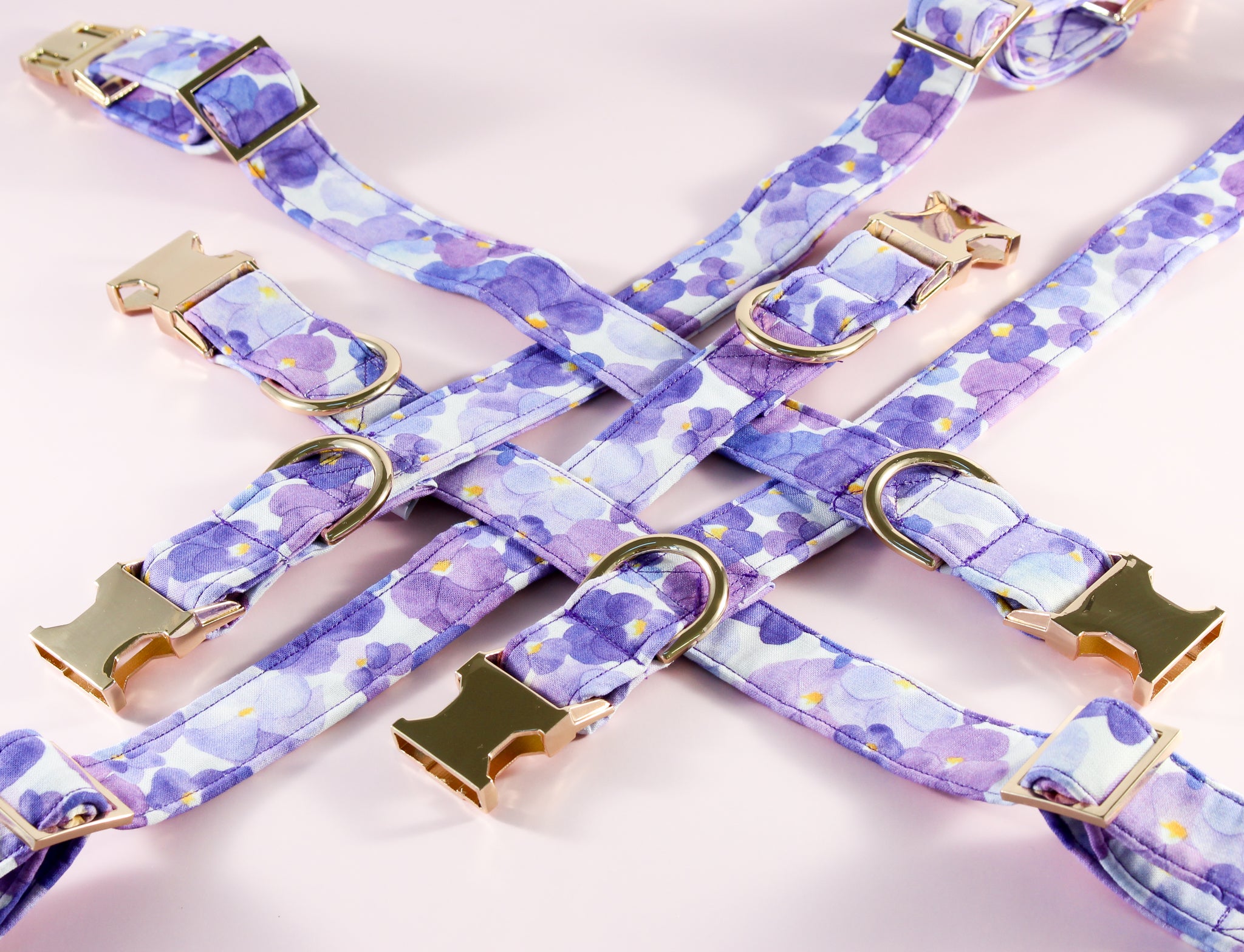 Pansy Flower Dog Collar