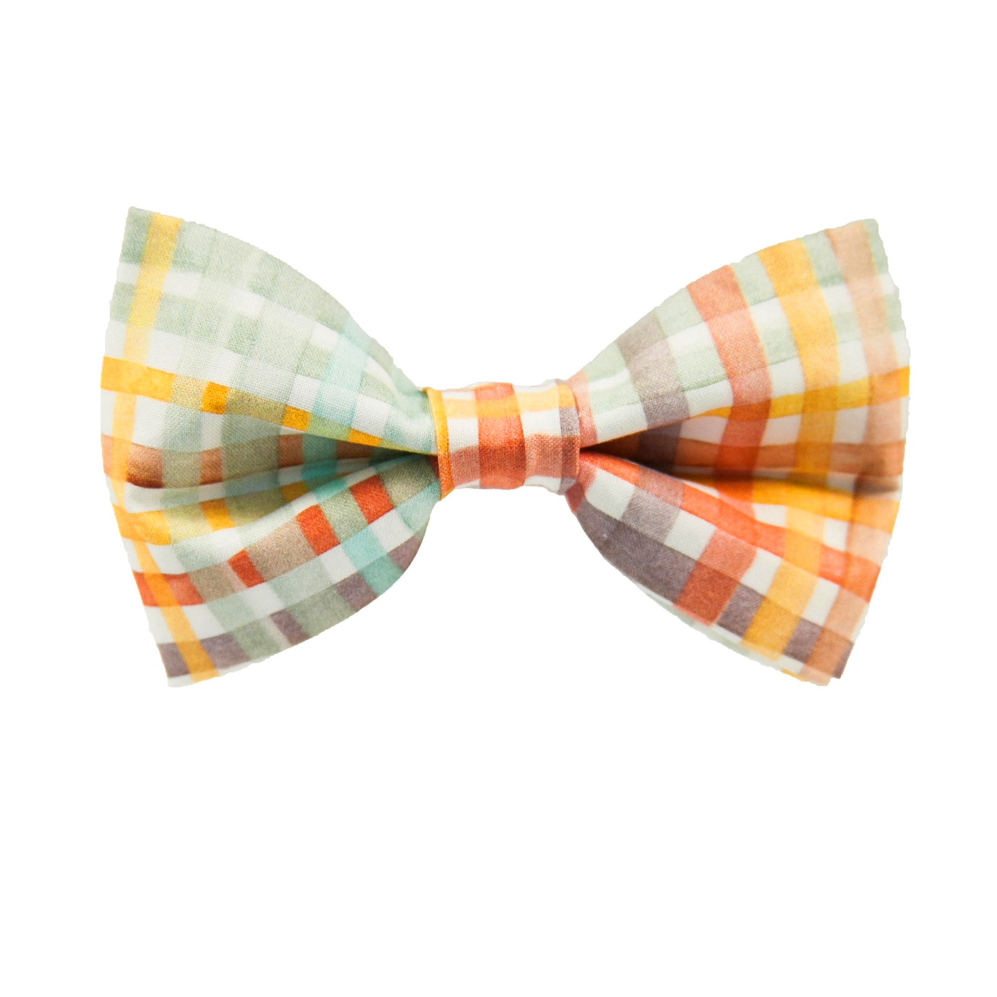 Sunrise Plaid Dog Bow Tie