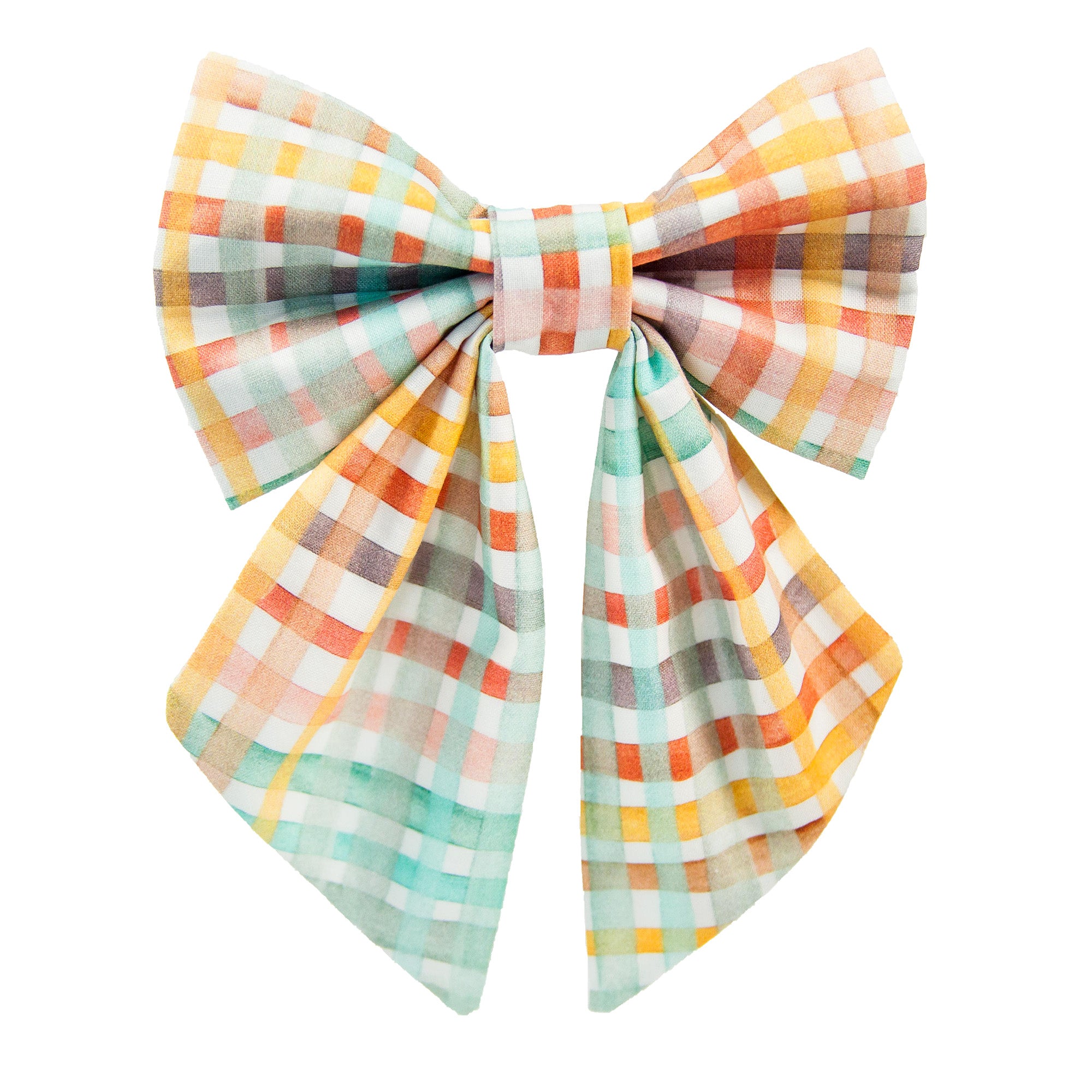 Sunrise Plaid Dog Lady Bow